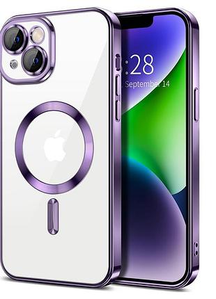 Чехол fiji chrome для apple iphone 15 plus с magsafe и защитой камер purple