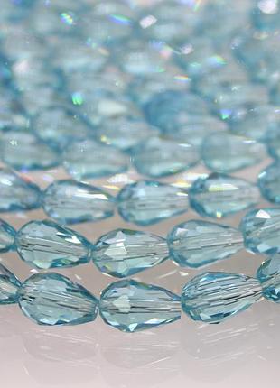 Бусина капля 8х11мм, aquamarine, 1шт