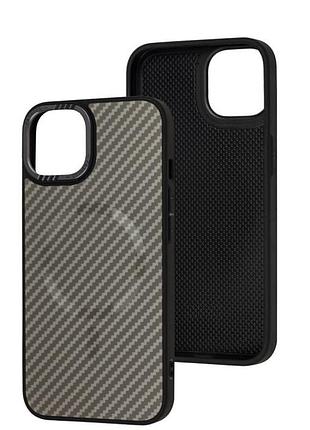 Чехол berlia armor carbon для apple iphone 13 бампер с magsafe grey