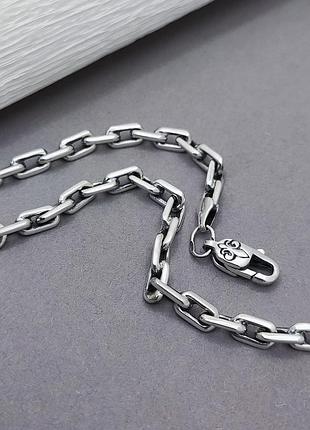 Серебряный браслет плетение якорь 23