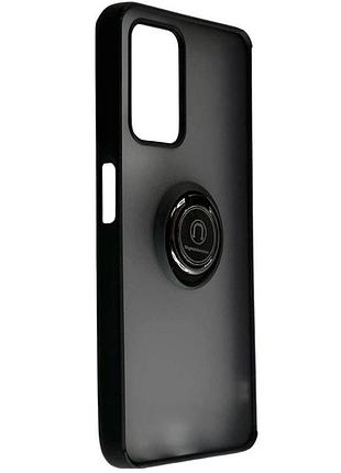 Чехол fiji colorframe для zte blade a72 матовый бампер с кольцом подставкой black