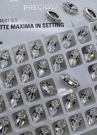 Лодочка preciosa crystal( цвет silver) размер - 15x7 mm