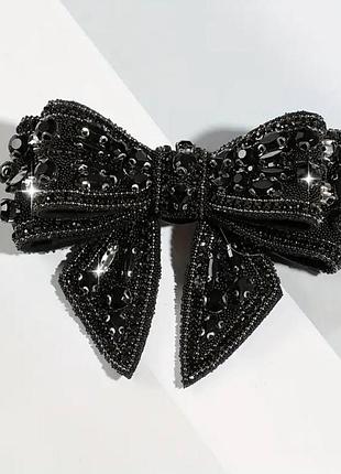 Декоративна прикраса бантик , колір black (розмір 8x6,5мм)