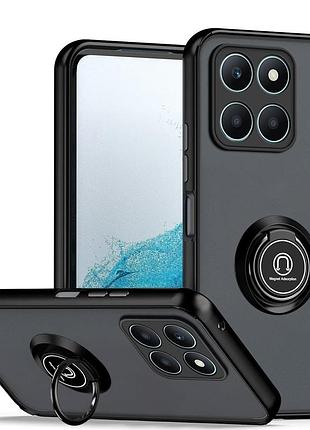 Чохол fiji colorframe для honor x8a матовий бампер з кільцем підставкою black