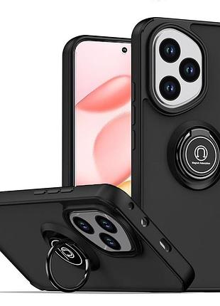 Чохол fiji colorframe для honor 400 матовий бампер з кільцем підставкою black