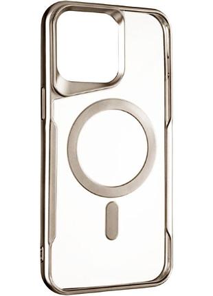 Чехол fiji metallic (magsafe) для apple iphone 16 pro противоударный бампер silver