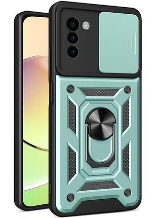 Чехол fiji camera defence для zte blade a72 бампер с защитой камеры и подставкой green