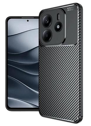 Чехол fiji ultimate carbon для xiaomi redmi note 14 5g противоударный бампер черный