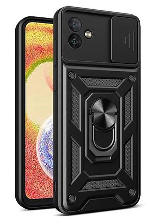 Чехол fiji camera defence для samsung galaxy a06 (a065) бампер с защитой камеры и подставкой black