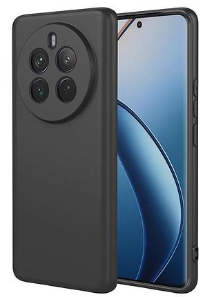 Чехол fiji full soft premium для realme 12 plus 5g (rmx3867) противоударный бампер с микрофиброй black