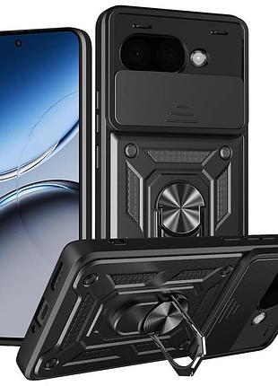 Чехол fiji camera defence для google pixel 9a бампер с защитой камеры и подставкой black