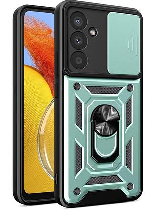 Чехол fiji camera defence для samsung galaxy m55 5g (m556) бампер с защитой камеры и подставкой green