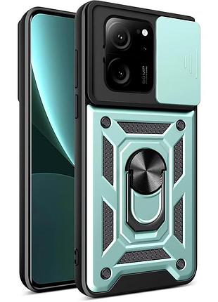 Чохол fiji camera defence для xiaomi 13t / 13t pro бампер із захистом камери та підставкою green