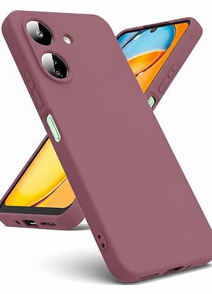 Чехол fiji full soft premium для poco c65 противоударный бампер с микрофиброй bordo