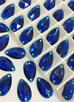 Пришивные капли 11x18(синтетич.стекло). цвет sapphire *1шт