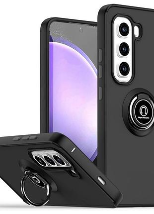 Чехол fiji colorframe для infinix hot 50 pro plus (x6880) матовый бампер с кольцом подставкой black