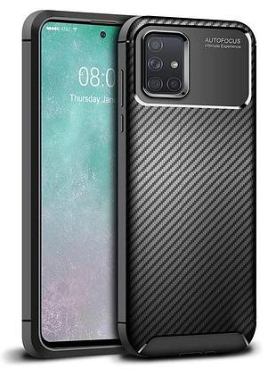 Чохол fiji ultimate carbon для samsung galaxy a71 (a715) противоударный бампер чорний