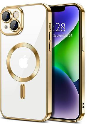 Чехол fiji chrome для apple iphone 14 с magsafe и защитой камер gold
