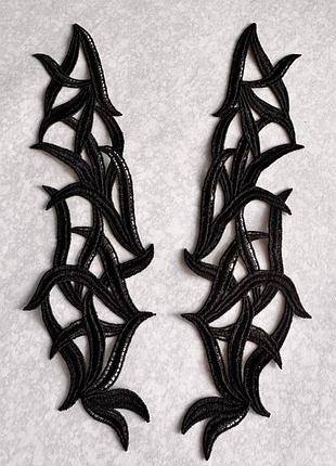 Лейсы нашивные 23.5х6.5см, цвет black, 1 пара