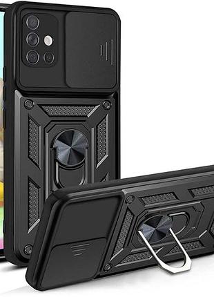 Чохол fiji camera defence для samsung galaxy a71 (a715) бампер із захистом камери та підставкою black