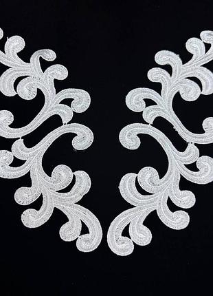 Кружевной фрагмент 23х9.5см, цвет white, 1 пара