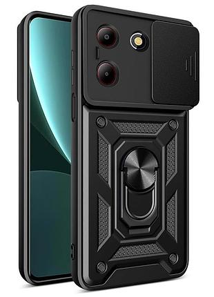 Чехол fiji camera defence для zte blade a34 бампер с защитой камеры и подставкой black