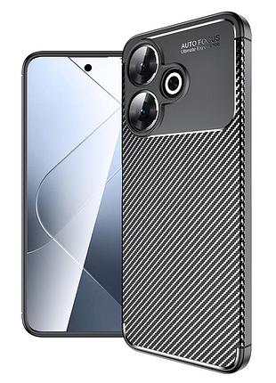Чохол fiji ultimate carbon для poco m6 4g / lte противоударный бампер чорний