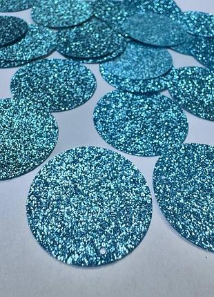 Пайетки глиттерные 30мм, цвет sparkle aqua, 10 грам ~(45 шт)