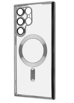 Чехол fiji chrome для samsung galaxy s22 ultra (s908) с magsafe и защитой камер silver