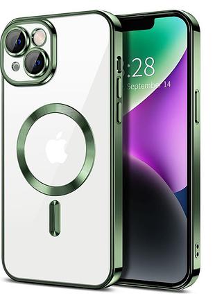 Чехол fiji chrome для apple iphone 15 plus с magsafe и защитой камер green