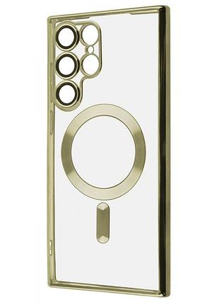 Чехол fiji chrome для samsung galaxy s22 ultra (s908) с magsafe и защитой камер gold