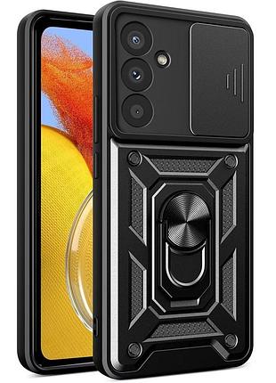 Чехол fiji camera defence для samsung galaxy s24 plus (s926) бампер с защитой камеры и подставкой black