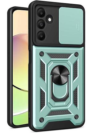 Чехол fiji camera defence для samsung galaxy m35 5g (m356) бампер с защитой камеры и подставкой green