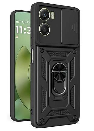 Чехол fiji camera defence для motorola g06 power бампер с защитой камеры и подставкой black