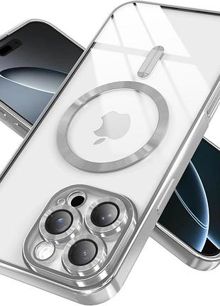 Чехол fiji chrome для apple iphone 16 pro max с magsafe и защитой камер silver