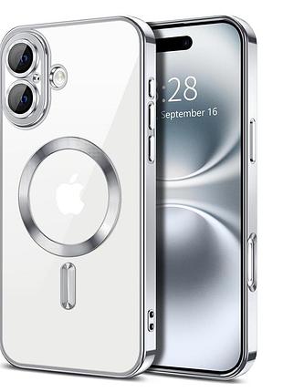 Чехол fiji chrome для apple iphone 16 с magsafe и защитой камер silver