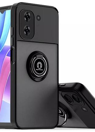 Чохол fiji colorframe для zte blade a54 матовий бампер з кільцем підставкою black