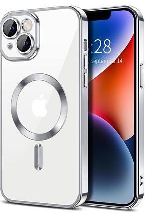 Чехол fiji chrome для apple iphone 13 mini с magsafe и защитой камер silver