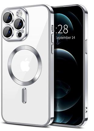 Чехол fiji chrome для apple iphone 13 pro с magsafe и защитой камер silver