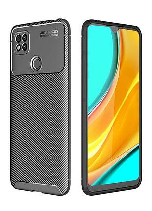 Чехол fiji ultimate carbon для xiaomi redmi 9c противоударный бампер черный