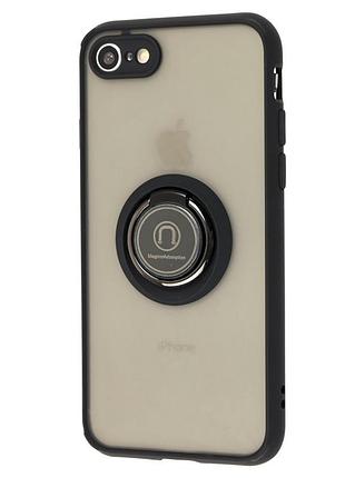 Чохол fiji colorframe для apple iphone se 2022 матовий бампер з кільцем підставкою black