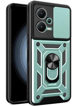 Чехол fiji camera defence для xiaomi poco x5 5g бампер с защитой камеры и подставкой green