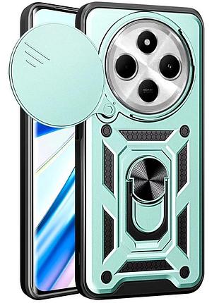 Чехол fiji camera defence для xiaomi redmi 14c бампер с защитой камеры и подставкой green