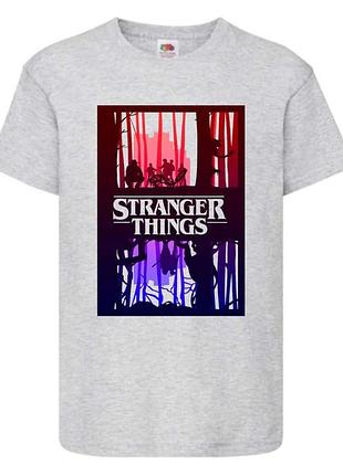 Футболка очень странные дела stranger thing 0029 серая, 104-116-128-140-152-164 размер