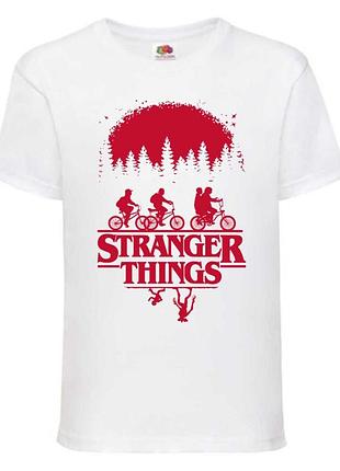 Футболка очень странные дела stranger thing 0040 белая, 98-104-116-128-140-152-164 размер