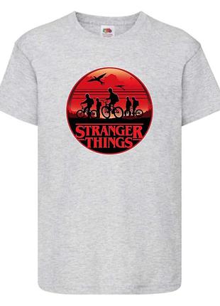 Футболка очень странные дела stranger thing 0020 серая, 104-116-128-140-152-164 размер