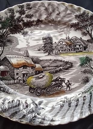 Большая винтажная настенная тарелка yorkshire англия.
