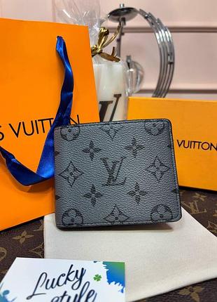 Гаманець louis vuitton натуральна шкіра сірий монограм