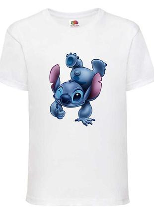 Футболка лило и стич (lilo stitch 004) белая, 98-104-116-128-140-152-164 размер