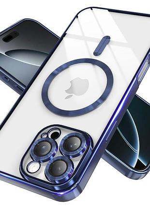 Чехол fiji chrome для apple iphone 16 pro max с magsafe и защитой камер blue